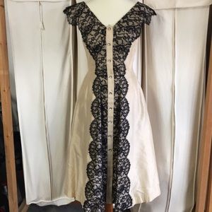 Miss Cane New York vintage gold fabric dress